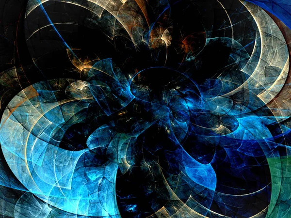 Blue Abstract Fractal Background Rendering — Stock Photo, Image