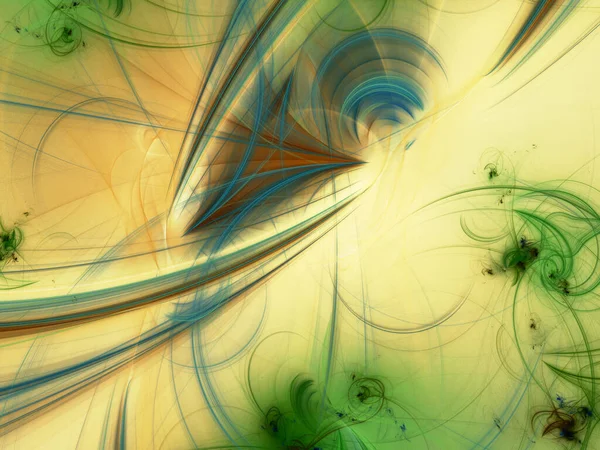 Yellow Green Abstract Fractal Background Rendering — Zdjęcie stockowe