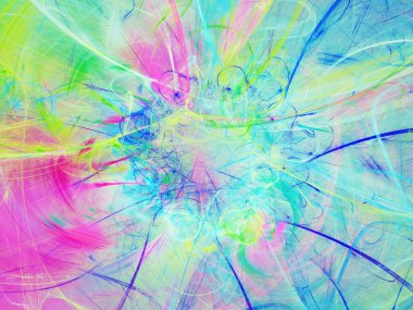 gökkuşağı soyut fraktal arkaplan 3d oluşturma