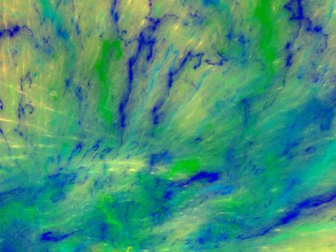 mavi ve yeşil soyut fraktal arkaplan 3d oluşturma