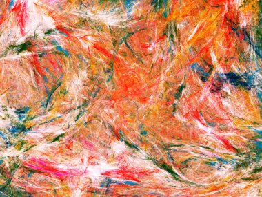 turuncu soyut fraktal arkaplan 3d oluşturma