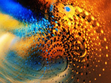 mavi ve sarı soyut fraktal arkaplan 3d görüntüleme