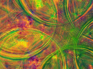 yellow and green abstract fractal background 3d rendering