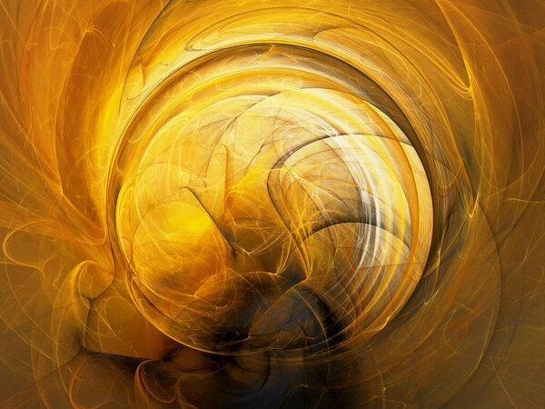 Yellow abstract fractal background 3d rendering