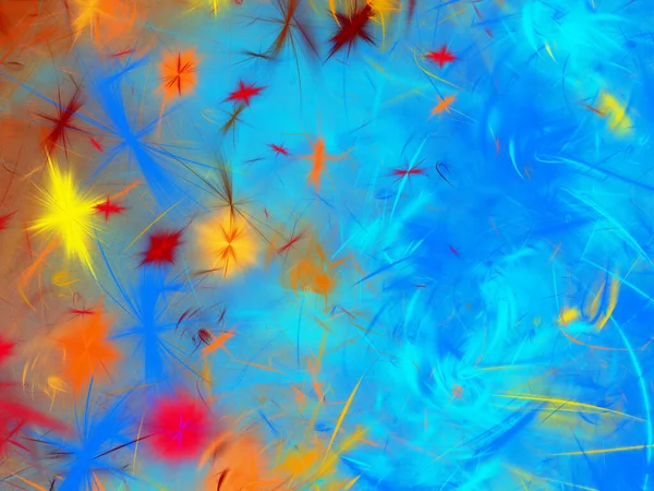 blue and yellow abstract fractal background 3d rendering