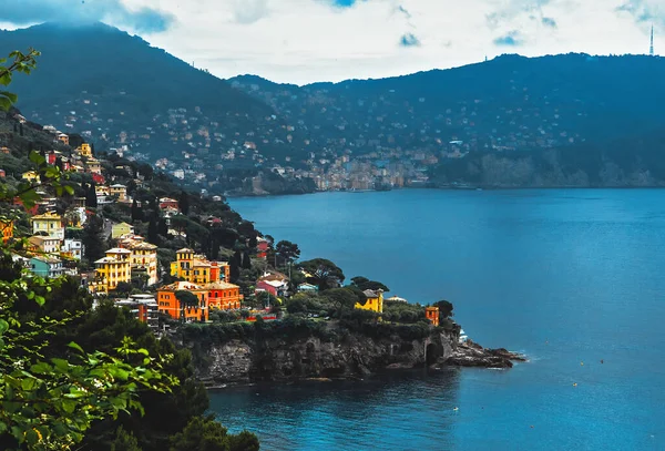 Sori Tepeleri Sahil Kıyılarının Hava Manzarası Cenova Liguria Talya — Stok fotoğraf