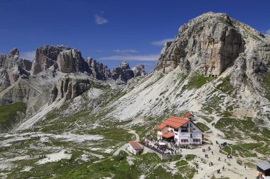 Locatelli Dağı mülteci panoraması Tre cime, Trentino Dolomite Alpleri