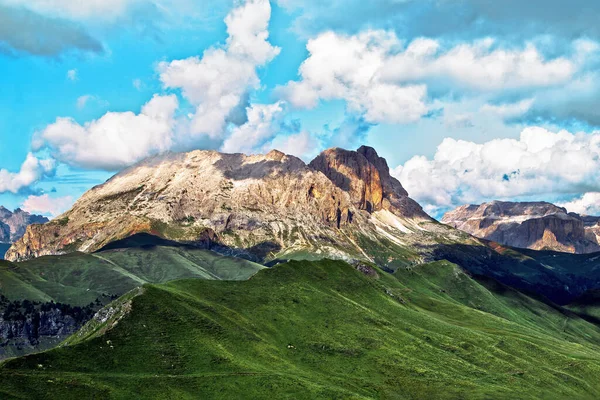 Sassolungo Sassopiatto Panorama Dolomitských Alpách Val Fassa Dolomite Trentino Alto — Stock fotografie