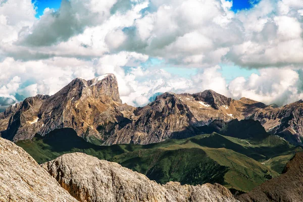 Panorama Del Pico Montaña Marmolada Los Alpes Dolomitas Unesco Val —  Fotos de Stock