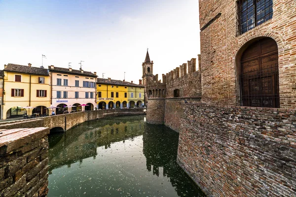 Wide Angle View Medieval Fontanellato Castle Water Fortification Parma Emilia — Stock Photo, Image