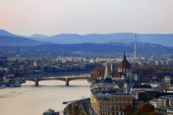 Дунай Венгерский Парламент Рассвете Будапешт — стоковое фото