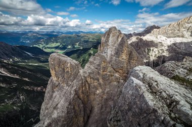 Val Fiscalina ve Sesto dolomite Panorama Trentino Alplerinde, İtalya