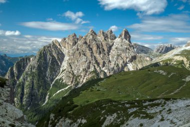 Croda di sesto dolomite Tre cime Ulusal Parkı, Trentino, İtalya