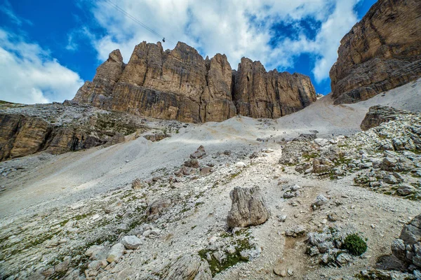 Sella Group Dolomite, Trentino, İtalya 'daki Focella Pordoi Panoraması