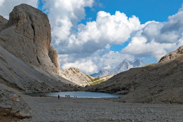 Antermoia Alpské Jezero Katinacciu Dolomitské Alpy Trentino Itálie — Stock fotografie