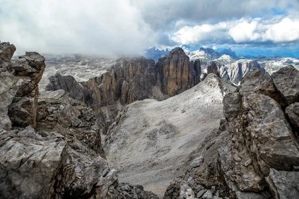 Italský Dolomitový Hřeben Panorama Val Badia Trentinových Alpách — Stock fotografie