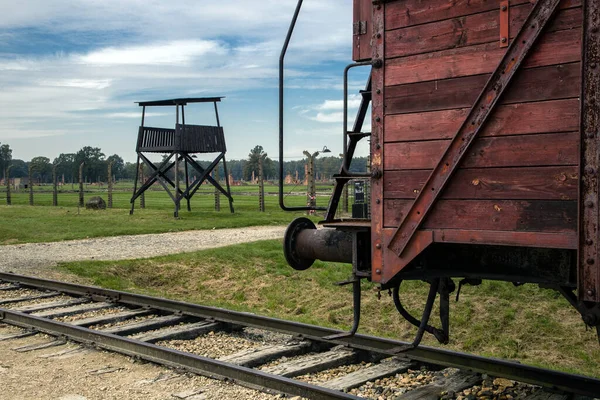 Concepto Del Día Del Recuerdo Del Tren Auschwitz Birkenau Concentration — Foto de Stock