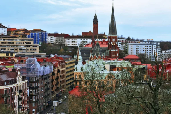Haga Oscar Fredrik Church Aerial Panorama Goteborg Suecia Gotemburgo — Foto de Stock