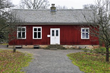 Geleneksel İsveç evi, Skansen açık hava müzesi. Stockholm, İsveç