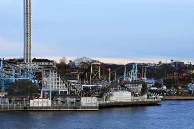 Stockholm Tutulma Sahil Manzarası, Stockholm, İsveç 'teki lunapark