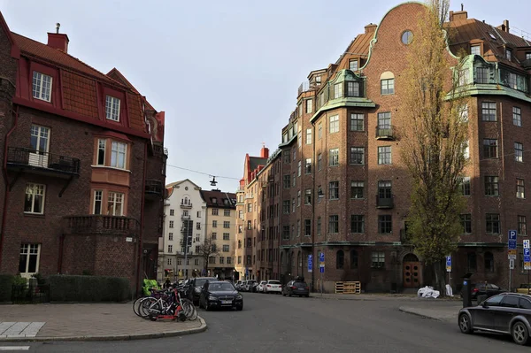 Quartier Ostermalm Maison Pavée Résidentielle Stockholm Suède — Photo