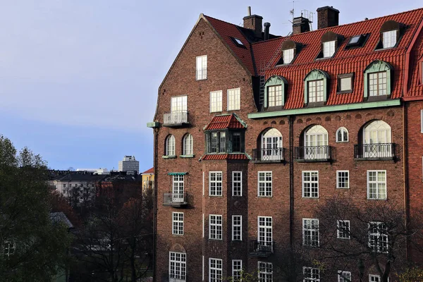 Ostermalm District Typique Maison Pavée Suédoise Stockholm Suède — Photo