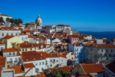 Terrazza panoramica di Portas Sol Alfama Lisboa view, Lizbon Portekiz