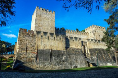 Lisboa Sao Jorge, Georges Kalesi kule manzaralı. Lizbon Portekiz
