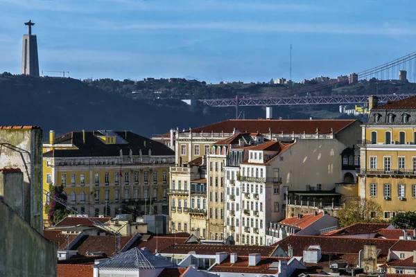 Cristo Rei Lisboa Panorama Aérien Vieille Ville Lisbonne Portugal — Photo