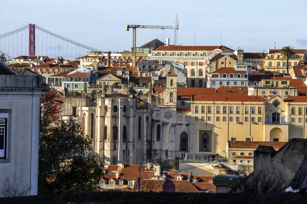 Pont Avril Panorama Aérien Vieille Ville Lisboa Lisbonne Portugal — Photo