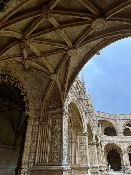 Monastero Dos Jeronimos Arco Medievale Belem Lisboa Lisbona Portogallo — Foto Stock