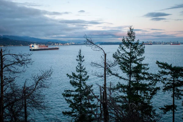 Het Uitzicht North Vancouver Vancouver Bij Zonsondergang Uitkijkend Vanaf Lighthouse — Stockfoto