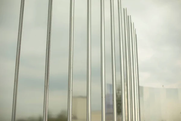 Spiegelwand Rostige Oberfläche Park Details Zur Architektur Von Parkobjekten Spiegelständer — Stockfoto