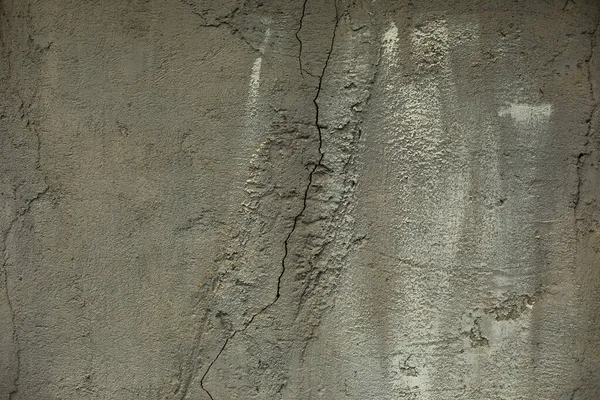 Pęknięty Cement Betonowa Ściana Bez Obróbki Szczegóły Powierzchni Pęknięciach Szara — Zdjęcie stockowe