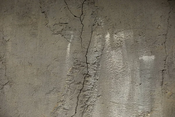 Pęknięty Cement Betonowa Ściana Bez Obróbki Szczegóły Powierzchni Pęknięciach Szara — Zdjęcie stockowe