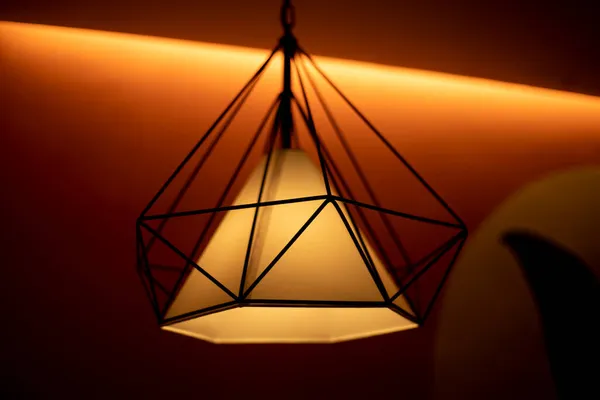 Lumière Intérieure Lampe Incandescence Chaude Lumière Dans Restaurant — Photo