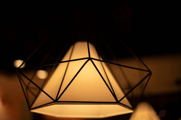 Światło Wewnętrzne Lampa Ciepłym Blaskiem Światło Restauracji — Zdjęcie stockowe