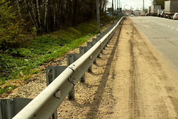 Pare Chocs Sur Route Clôture Pour Véhicules Détails Autoroute — Photo