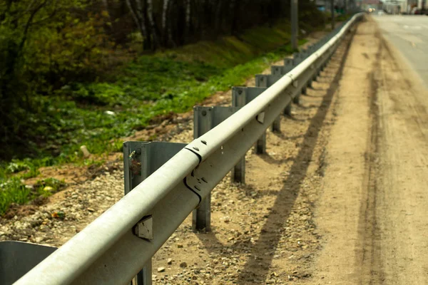 Pare Chocs Sur Route Clôture Pour Véhicules Détails Autoroute — Photo