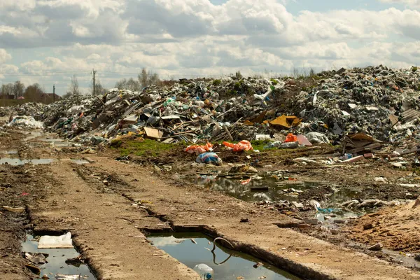 Depósito Lixo Despejo Ilegal Rússia Lixo Desperdício Escrita Danos Ecologia — Fotografia de Stock
