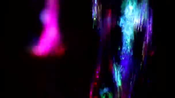 Background Colored Splashes Water Dark Flow Water Illuminated Ice Leds — ストック動画