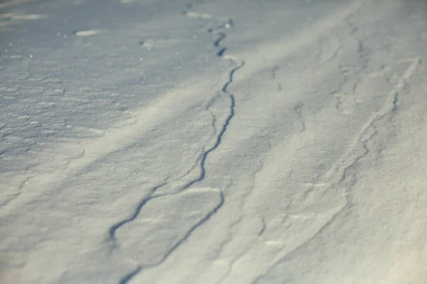 Schneebeschaffenheit Windige Oberfläche Aus Schneeverwehungen Schneefeld Winterwetter Details Der Natur — Stockfoto