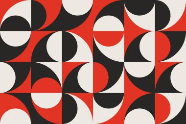 Çağdaş geometrik Brutalist baskı. Minimalist soyut poster, basit geometri şekilleri ve İsviçre tarzı şekiller. Vektör illüstrasyonu