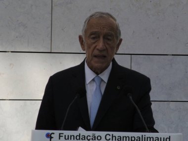 İspanya Kralları, Lizbon 'daki Champalimaud Vakfı' nın açılışına katıldı. 27 Eylül 2021, Lizbon, Portekiz: Portekiz devlet başkanı Marcelo Rebelo de Sousa ve İspanya kralları Felipe VI ve Letizia Ortiz