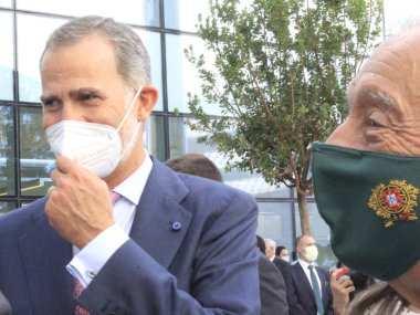 İspanya Kralları, Lizbon 'daki Champalimaud Vakfı' nın açılışına katıldı. 27 Eylül 2021, Lizbon, Portekiz: Portekiz devlet başkanı Marcelo Rebelo de Sousa ve İspanya kralları Felipe VI ve Letizia Ortiz