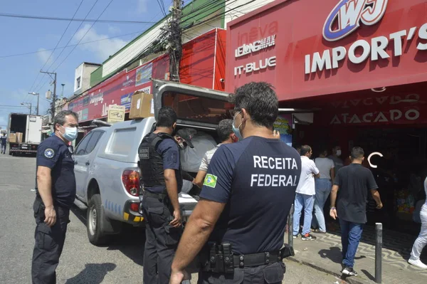 Int Servizio Entrate Interne Brasiliano Polizia Federale Hanno Sequestrato Prodotti — Foto Stock