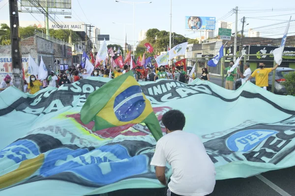 Int Demonstration Mot Brasiliens President Jair Bolsonaros Regering Natal Oktober — Stockfoto