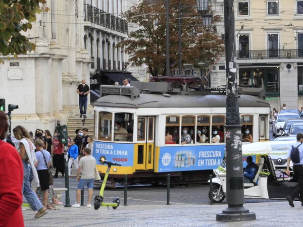 Int Movimiento Personas Lisboa Durante Unas Vacaciones Portugal Oct 2021 — Foto de Stock