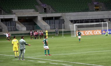 Paulista Kadınlar Futbol Şampiyonası Palmeiras ve Sao Paulo. 10 Ekim 2021, Sao Paulo, Brezilya: 2021 Paulista Kadınlar Futbol Şampiyonası 'nın 10. turu için geçerli olan Palmeiras ve Sao Paulo arasındaki futbol maçı