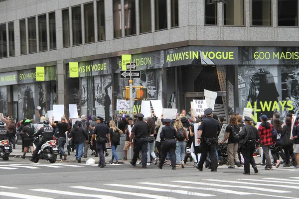 Nieuw Bontmars New York Oktober 2021 New York Mensen Protesteren — Stockfoto